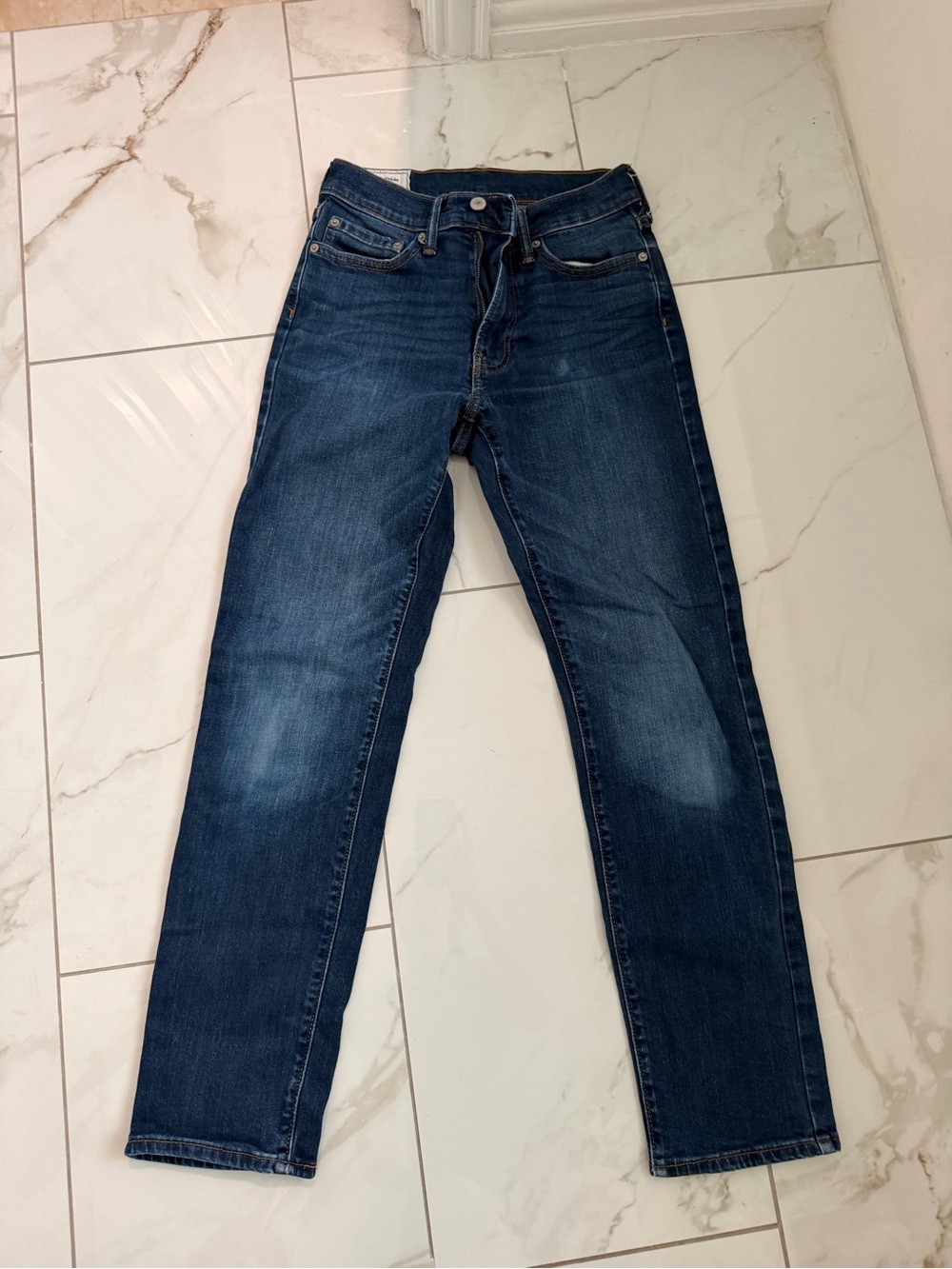 Men's Dark Blue Straight Fit Jeans 28x32 Abercrombie